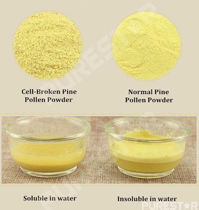 diffrence of cell broken pine pollen powder and non cell broken pine pollen powder .jpg