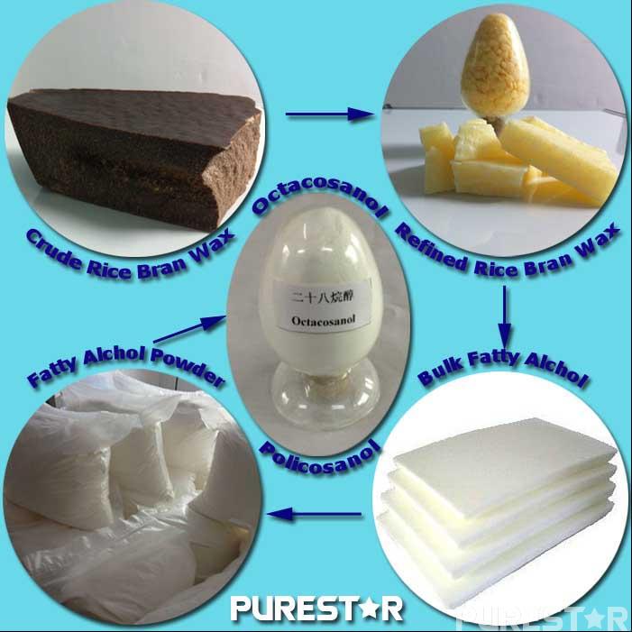 policosanol(octacosanol) extract from rice bran wax